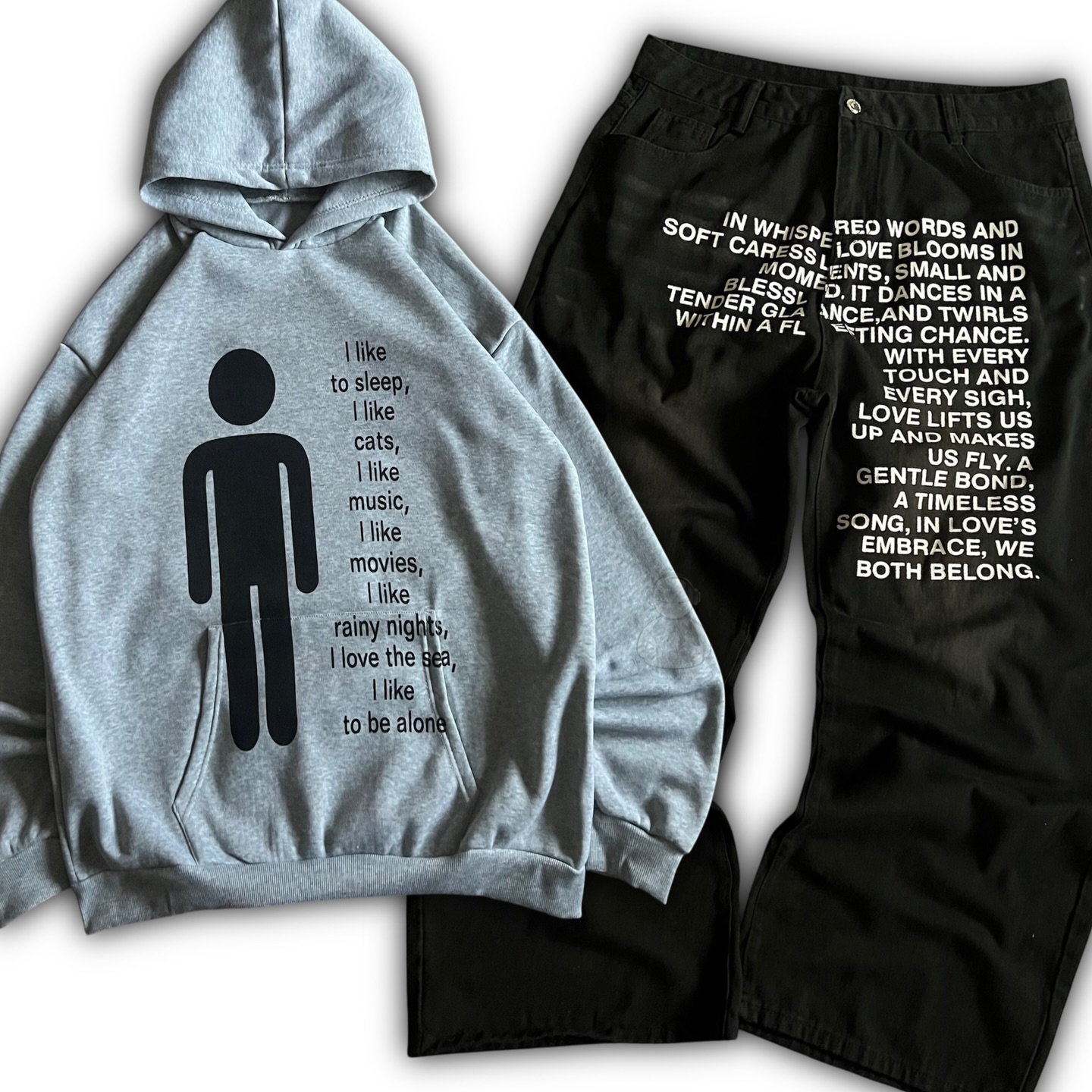 Streetwear Zipper - American Pattern Letter Jeans Y2K Men