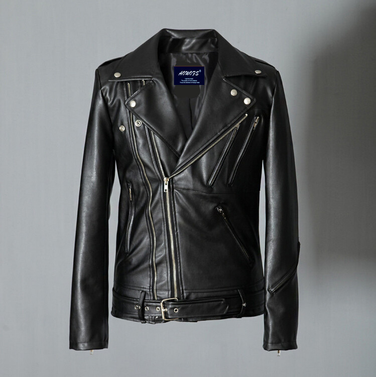 Streetwear Brand Jacket - Motorcycle PU Leather Jacket for Men,