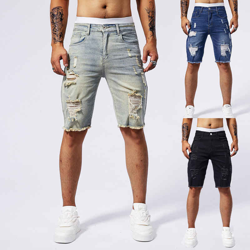 Streetwear Brand Jacket - 2025 Summer New Men's Ripped Denim