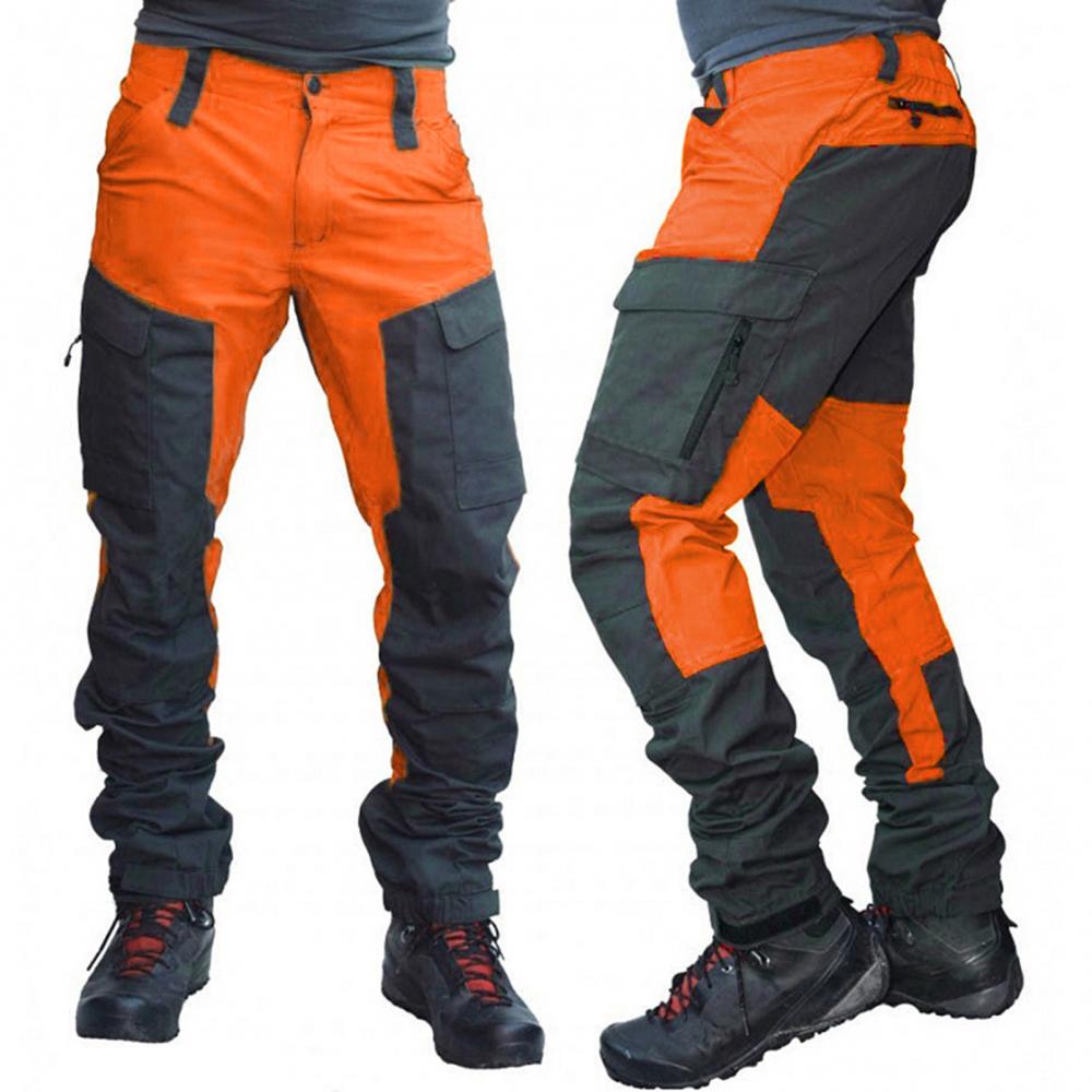 Streetwear Brand Clothing - Nylon Men Cargo Pants Color Block