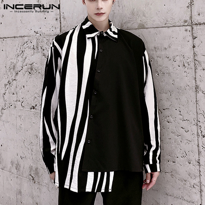 2026 Men Striped Patchwork Shi - огляд і ціна Streetwear Brands 2026