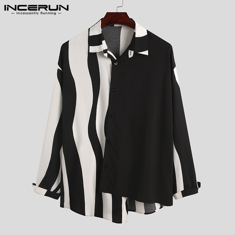 2026 Men Striped Patchwork Shi - огляд і ціна Streetwear Brands 2026