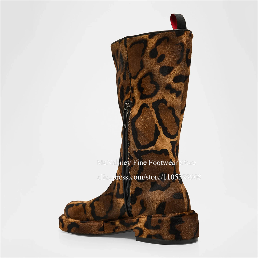 Leopard Print Calf Hair Side Z - огляд і ціна Streetwear Zipper
