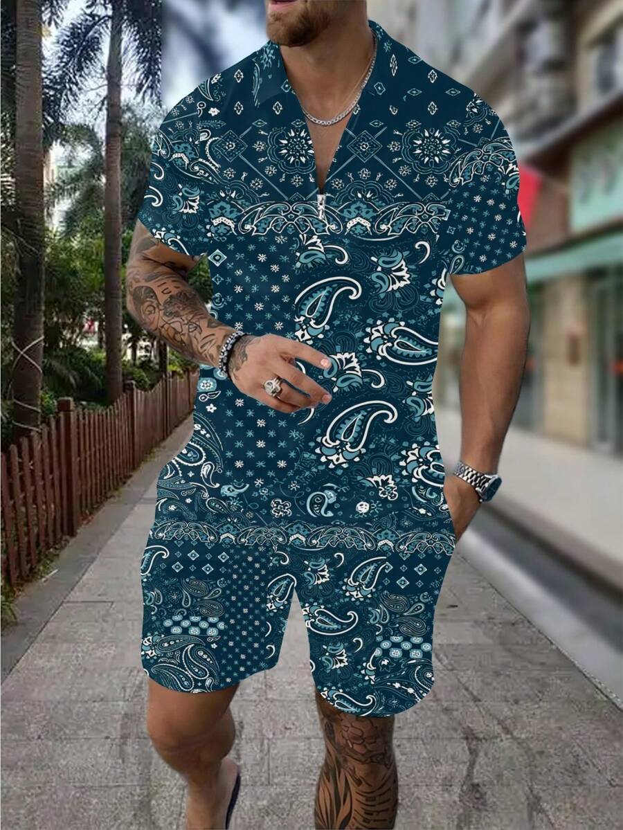 Men's Summer Casual  Paisley B - огляд і ціна Streetwear Zipper