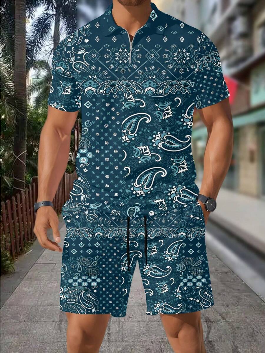 Men's Summer Casual  Paisley B - огляд і ціна Streetwear Zipper