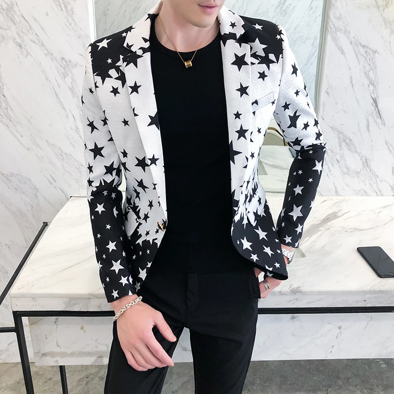 Star Print Slim Fit Blazers 20 - огляд і ціна Streetwear Brand Jacket