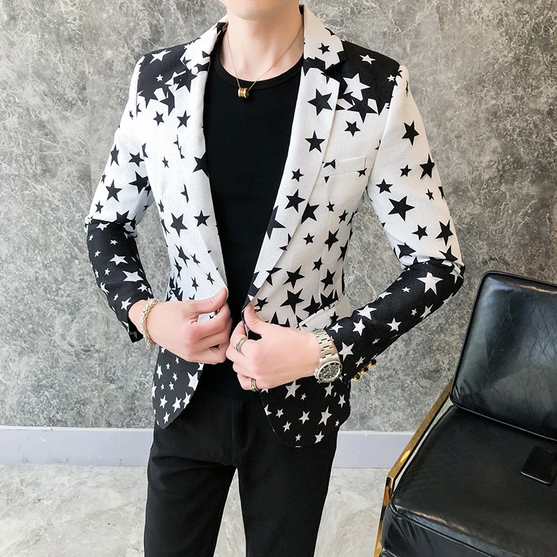 Star Print Slim Fit Blazers 20 - огляд і ціна Streetwear Brand Jacket