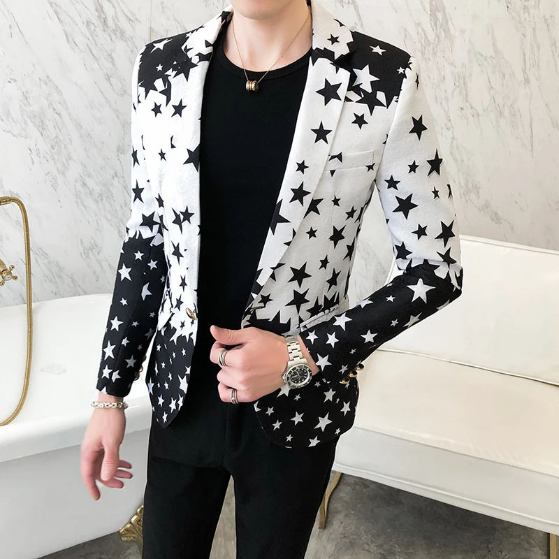 Star Print Slim Fit Blazers 20 - огляд і ціна Streetwear Brand Jacket