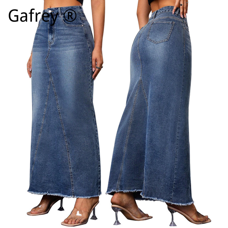 Women Denim Midi Skirt High Wa - огляд і ціна Streetwear Zipper
