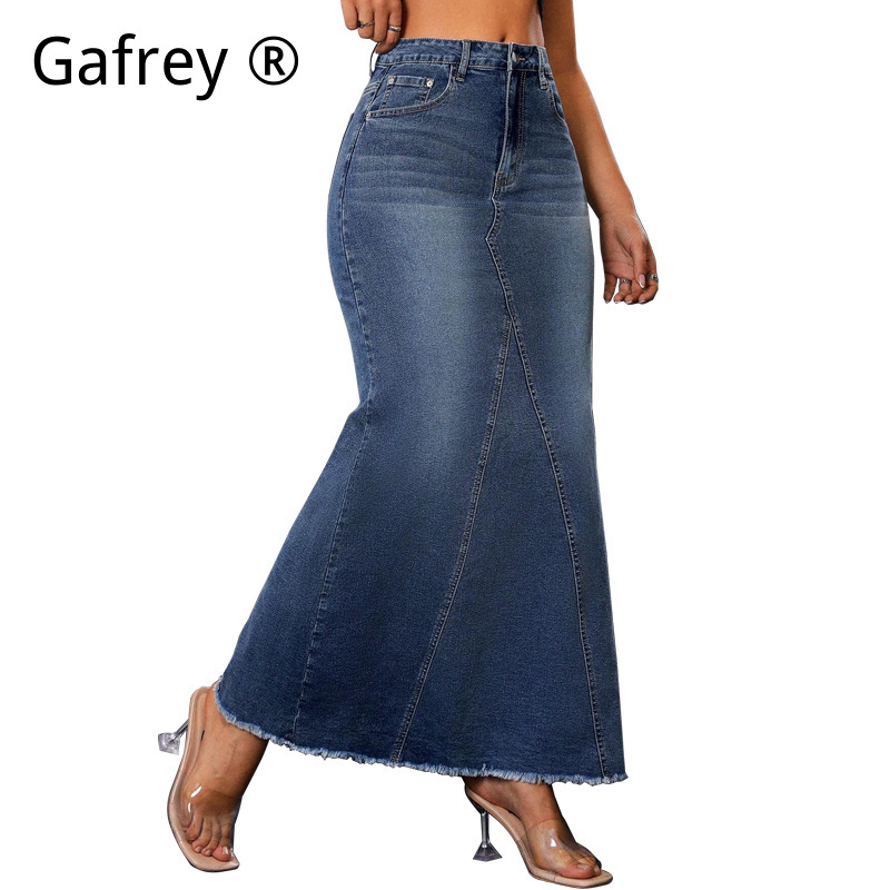 Women Denim Midi Skirt High Wa - огляд і ціна Streetwear Zipper
