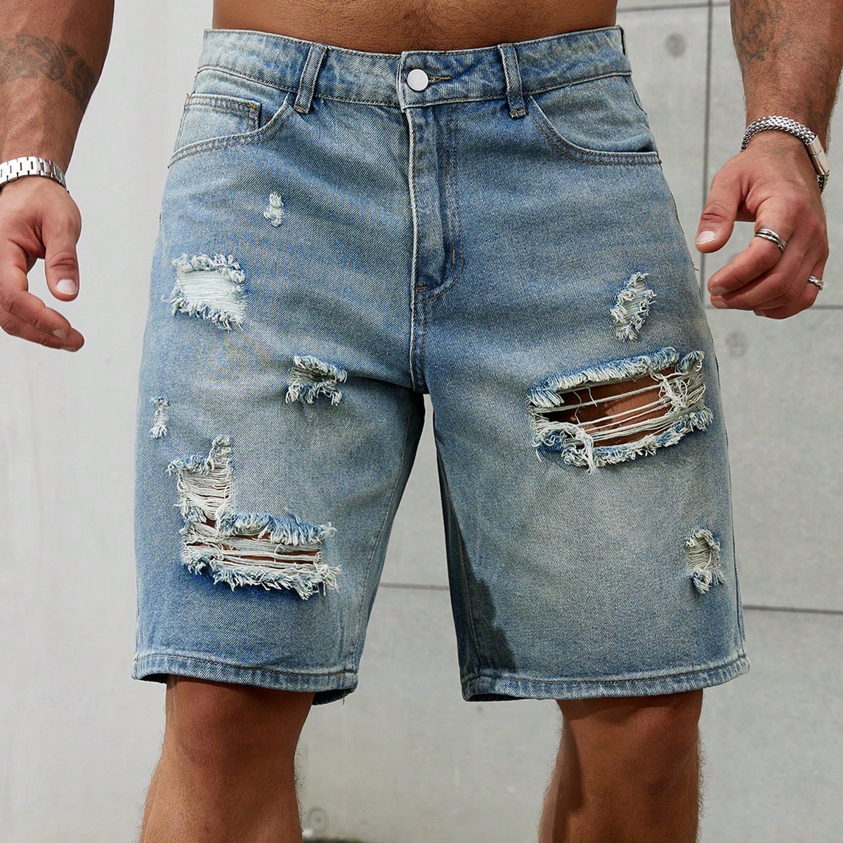 New Fashion Mens Ripped Short  - огляд і ціна Streetwear Brand Jacket