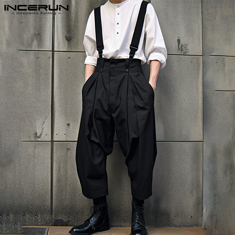 INCERUN Men Jumpsuits Solid Co - огляд і ціна Streetwear Brand Clothing