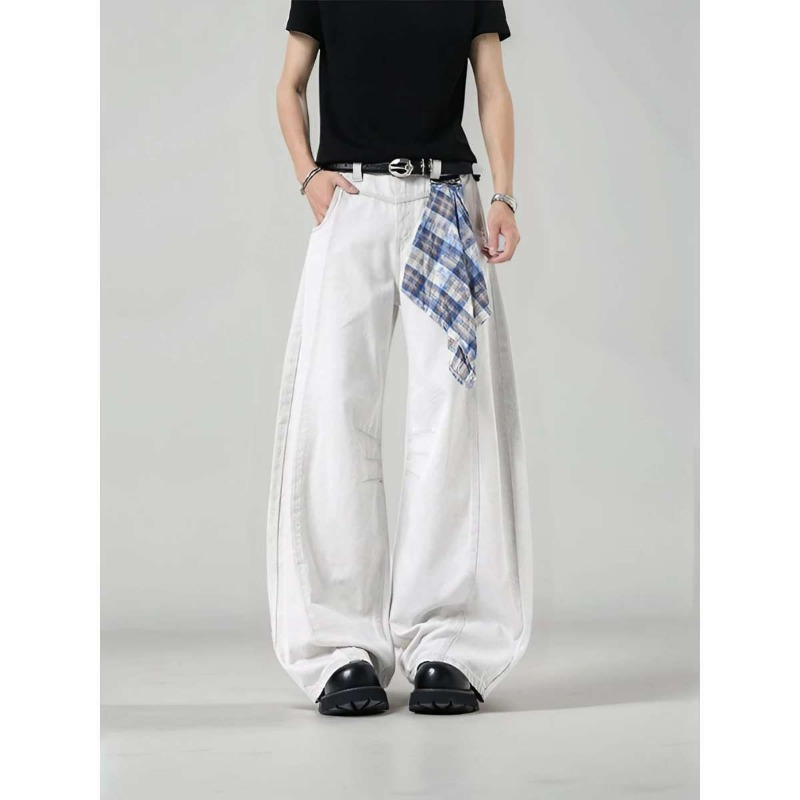 Men's Loose Wide Leg Plaid Pan - огляд і ціна Streetwear Brand Jacket