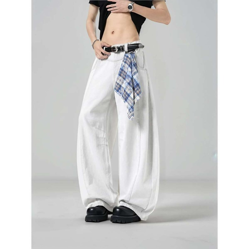 Men's Loose Wide Leg Plaid Pan - огляд і ціна Streetwear Brand Jacket
