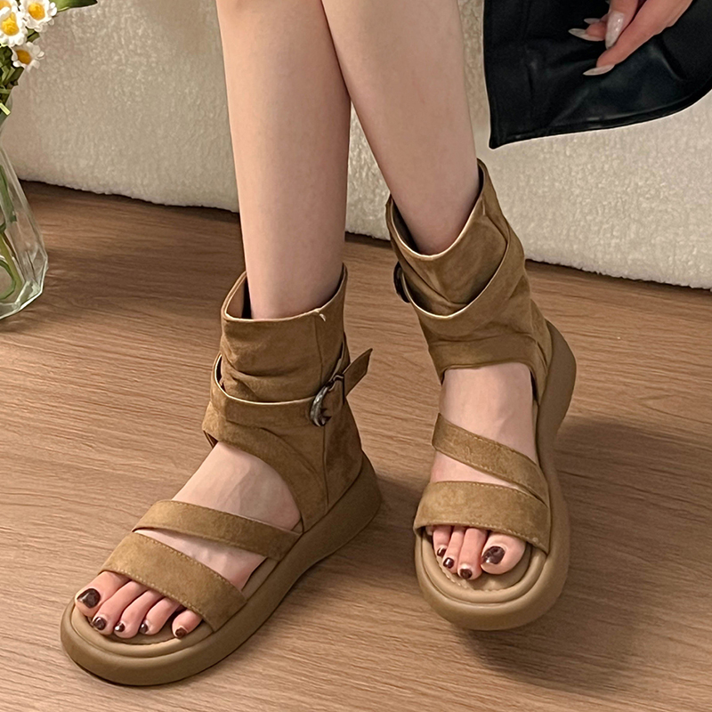 Women Open Toe Buckle Ankle Bo - огляд і ціна Streetwear Zipper