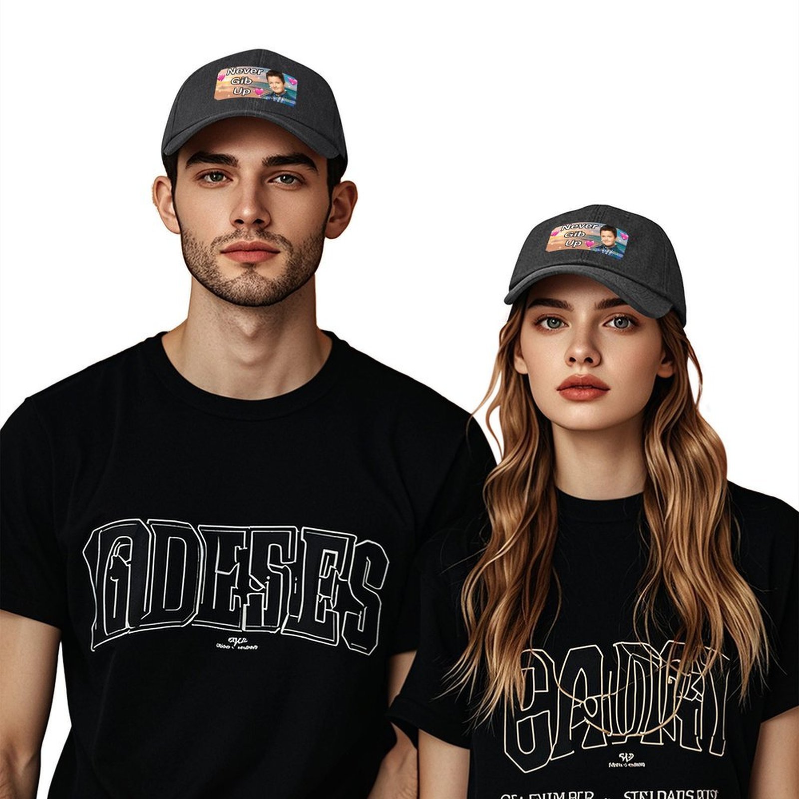 Never gib up bumper Sticker Ba - огляд і ціна Streetwear Brand Hats