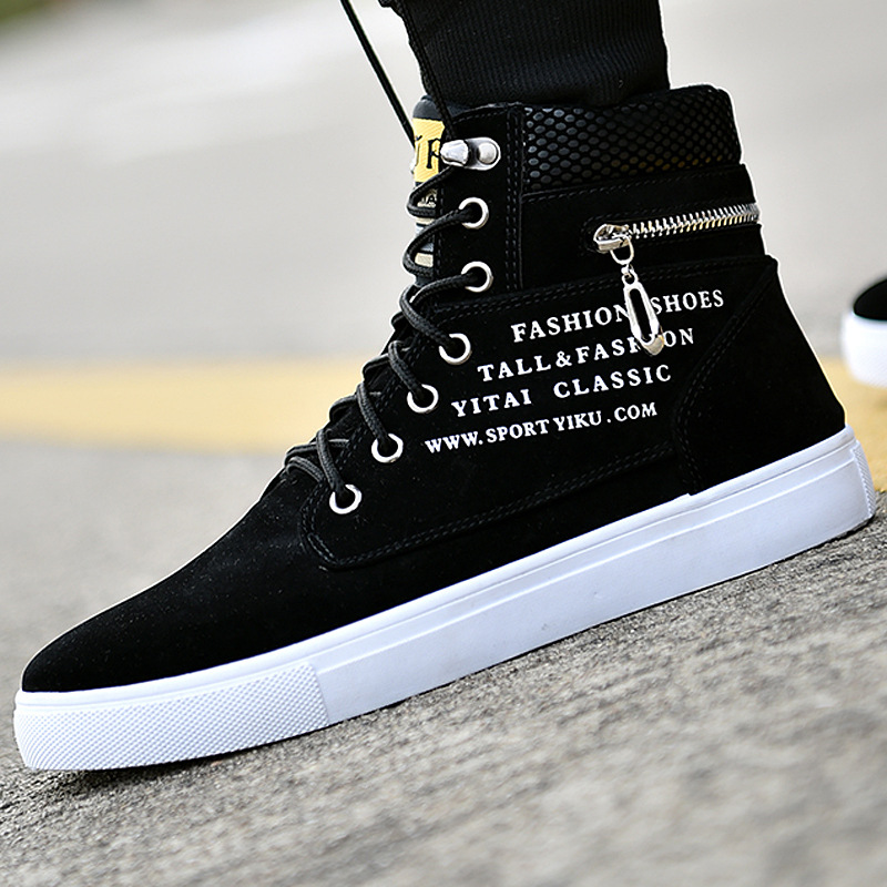 Men's Black High-Top Sneakers  - огляд і ціна Streetwear Zipper