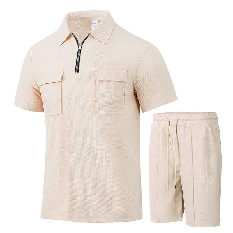 Summer Men Sports Polo Suit Sh - огляд і ціна Streetwear Zipper